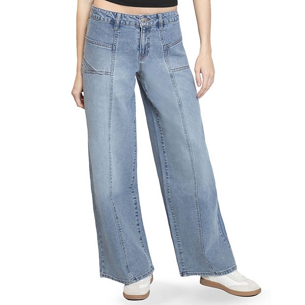 Juniors Almost Famous High Rise Wide Leg Loose Fit Jeans