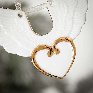 Haven Living 4" Heart Angel Wings Christmas Ornament