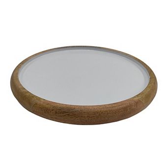 Everyday Decor Mini Wood Dish with White Interior