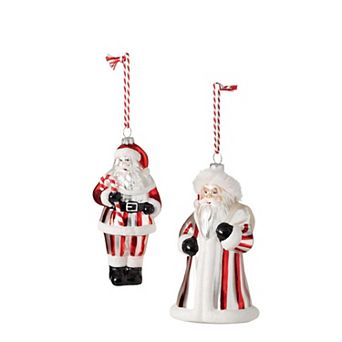 Haven Living 2 pc Santa Christmas Ornament Set