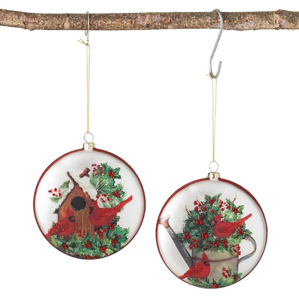 Haven Living 2-pc. Cardinal Disc Christmas Ornament Set