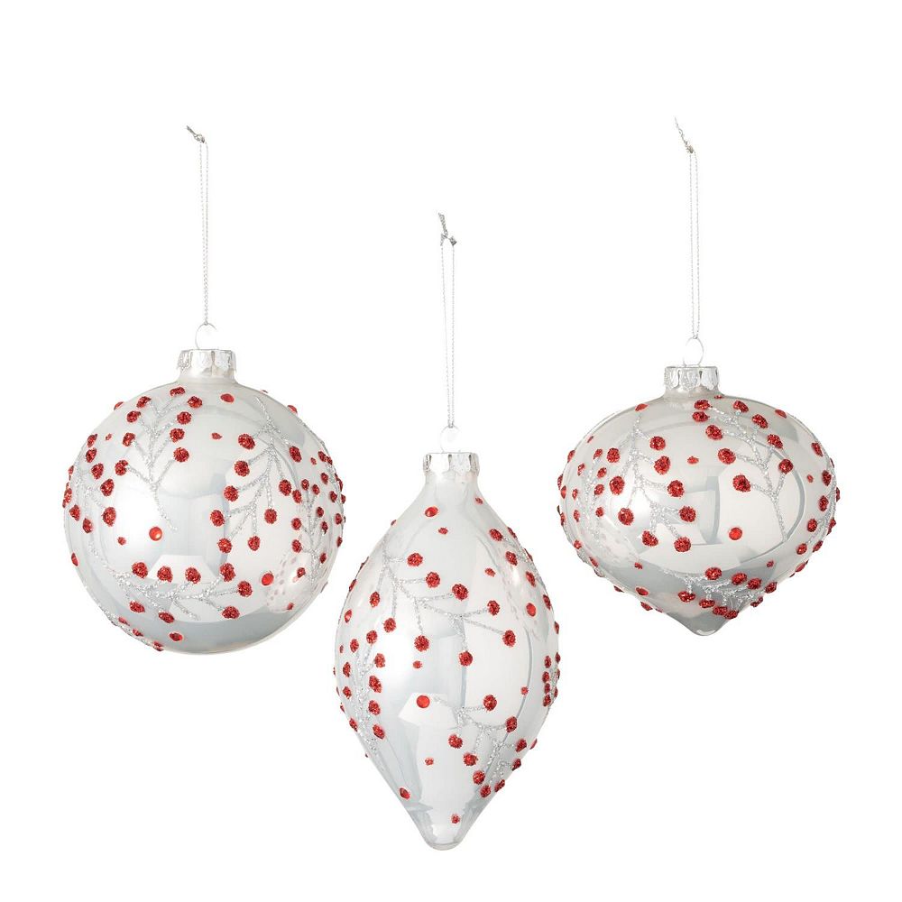Haven Living 3-pc. Holly Berry Christmas Ornament Set