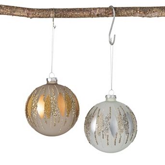 Haven Living 2 pc Vintage Star Ball Christmas Ornament Set