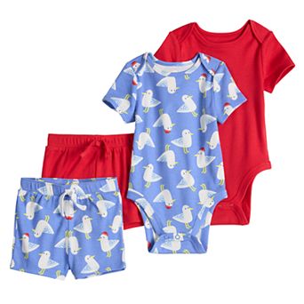 Baby Boys Jumping Beans® 4-Pack Seagull Bodysuit And Shorts Set