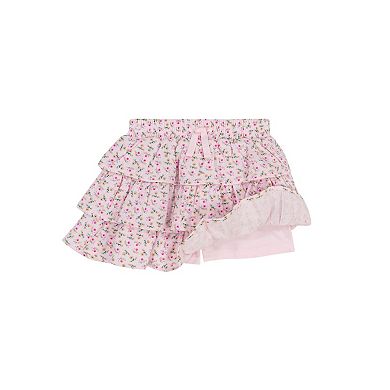 Toddler Girl Kids Headquarters Fold Over Sleeve Tee & Tiered Skort with Headband