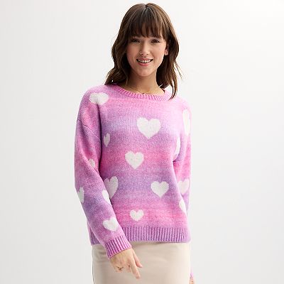 Women's FOREVER EVER Heart Ombre Crewneck Pullover