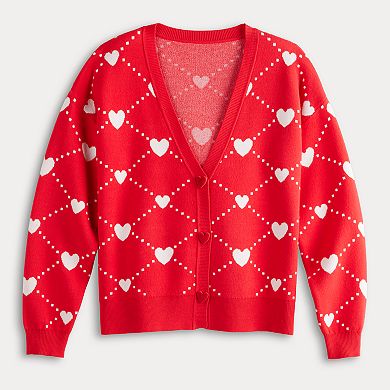 Women's FOREVER & EVER Heart Button-Front Cardigan