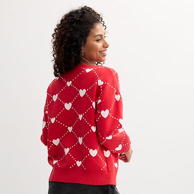Women's FOREVER & EVER Heart Button-Front Cardigan