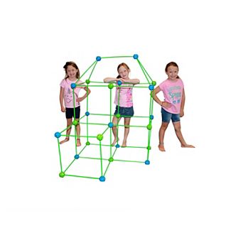 Funphix 154 pc Supersized Glow in The Dark Fort Building Set, Blue and Green