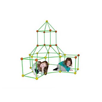 Funphix 154 pc Supersized Glow in The Dark Fort Building Set, Orange and Yellow