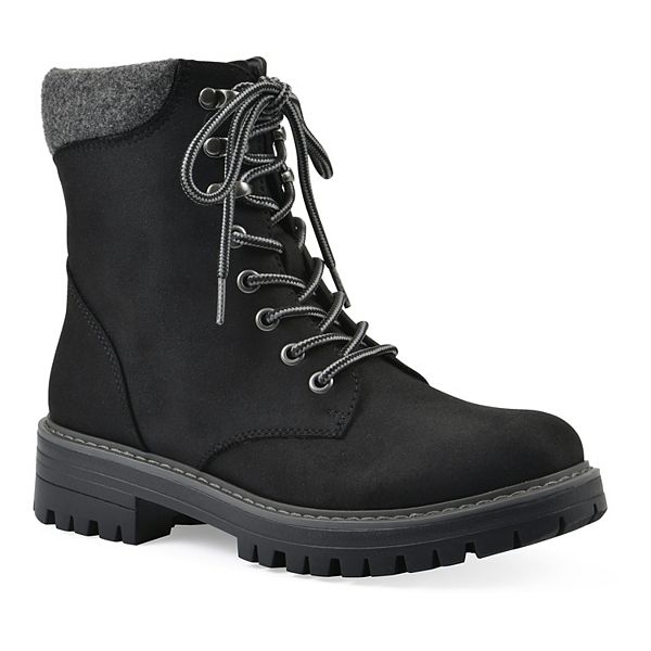 Cliffs by White Mountain Milos Women's Combat Boots - Black Fabric (7)