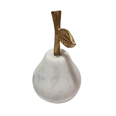 Everyday Decor White Marble Pear Table Decor