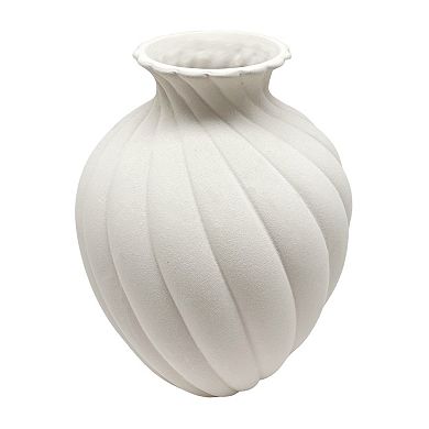 Everyday Decor Abstract Wave Ivory Vase
