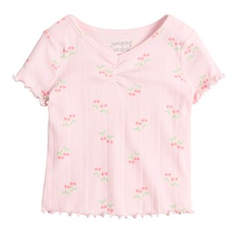 Baby & Toddler Girls Jumping Beans® Physical Adaptive Ruched Neck Rib Tee