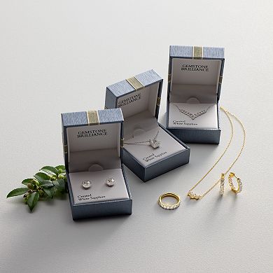 Gemstone Brilliance Lab-Created White Sapphire Stud Earrings
