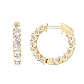 Gemstone Brilliance Lab-Created White Sapphire Huggie Hoop Earrings