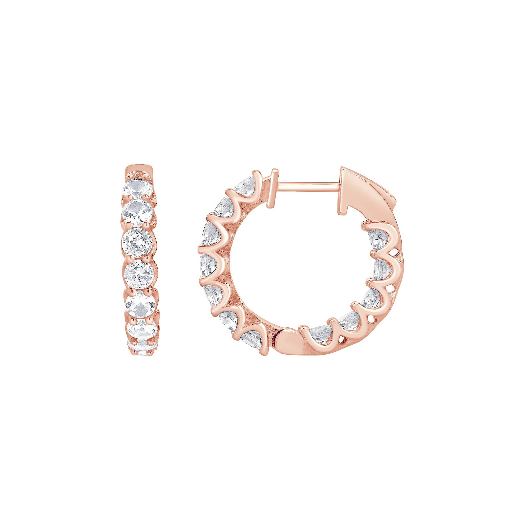 Gemstone Brilliance Lab-Created White Sapphire Huggie Hoop Earrings, Women