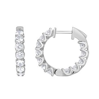 Gemstone Brilliance Lab-Created White Sapphire Huggie Hoop Earrings