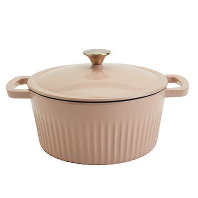 Mingle & Co. 5-qt. Fluted Enameled Cast Iron Dutch Oven