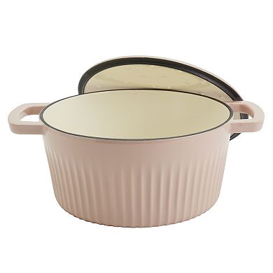 Mingle & Co. 5-qt. Fluted Enameled Cast Iron Dutch Oven