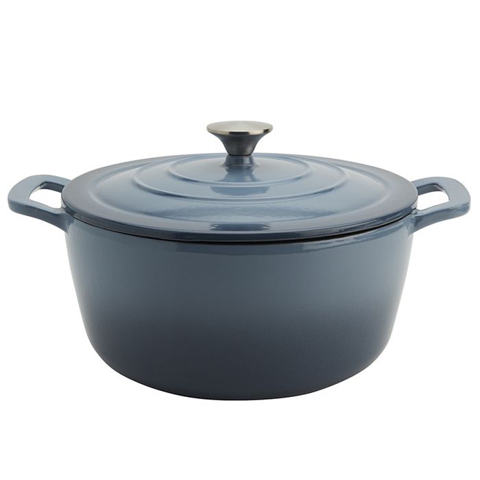 Mingle & Co 7-Quarts Enameled Cast Iron Dutch Oven (Slate Blue)