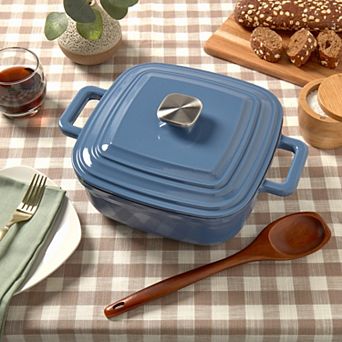 Mingle & Co. 4-qt Square Enameled Cast Iron Dutch Oven