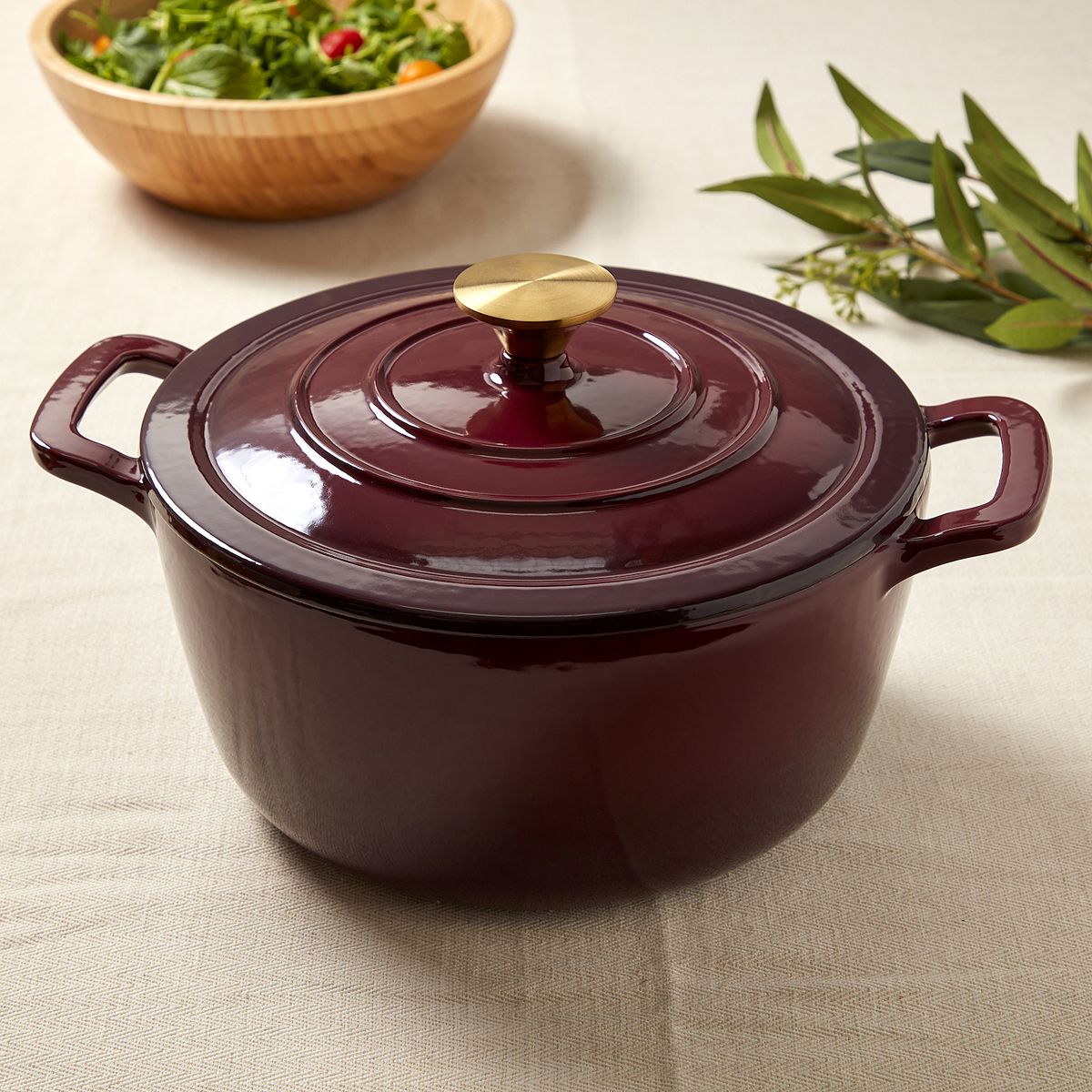 Mingle & Co. 5-qt. Enameled Cast Iron Dutch Oven - Fig