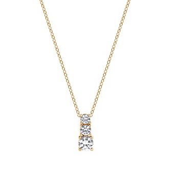 Gemstone Brilliance Lab-Created White Sapphire Drop Pendant Necklace