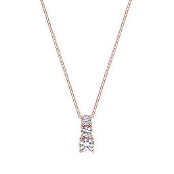 Gemstone Brilliance Lab-Created White Sapphire Drop Pendant Necklace