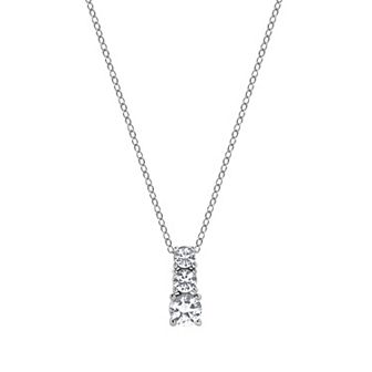 Gemstone Brilliance Lab-Created White Sapphire Drop Pendant Necklace