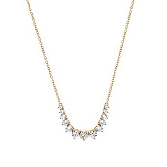 Gemstone Brilliance Lab-Created White Sapphire Graduated Necklace