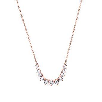 Gemstone Brilliance Lab-Created White Sapphire Graduated Necklace
