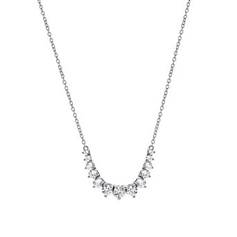 Gemstone Brilliance Lab-Created White Sapphire Graduated Necklace