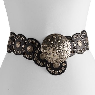 Women's madden girl Embellished Circle Tab Stretch Belt