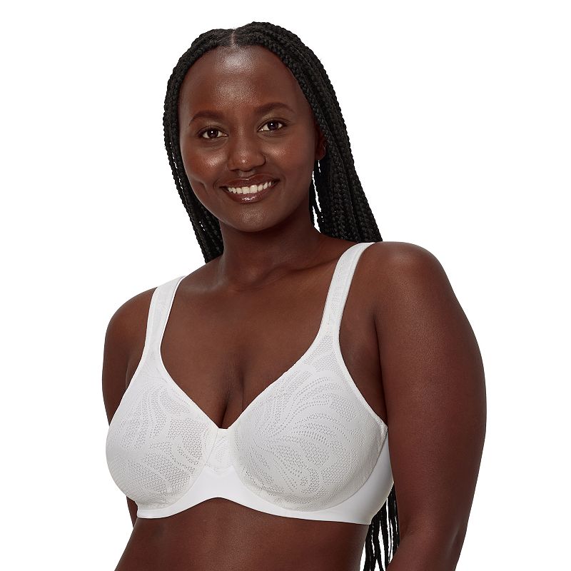 Bali®'s Coolest Smoothing Underwire Minimizer Bra DF4584, Women's, Size: 40 C, White Lace