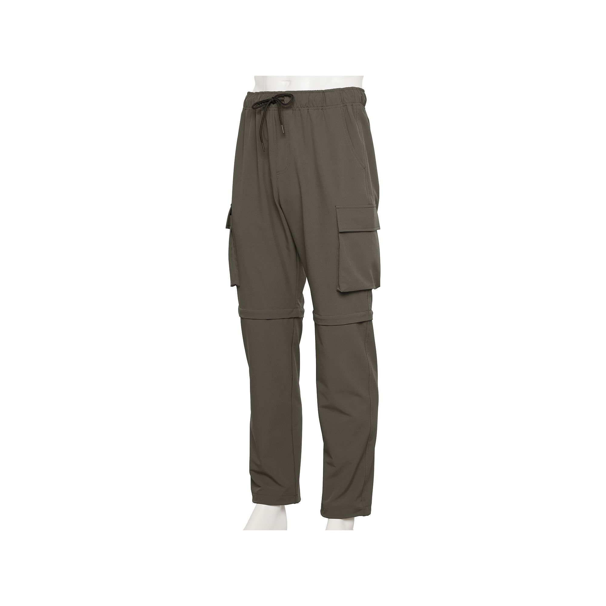 Mens Hollywood Jeans Zip Off Cargo Joggers, Size: Small, Dusty Green