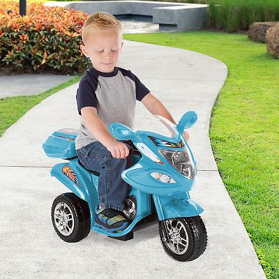 Lil Rider Blue Kids Motorcycle 3 Wheel Electric Ride On Car 6V Battery Motorbike Kids