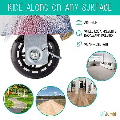 Lil’ Jumbl Ride On Horse, Kids Ride On Toy W/realistic Sounds & Wheels (rainbow)