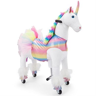 Lil’ Jumbl Ride On Horse, Kids Ride On Toy W/realistic Sounds & Wheels (rainbow)