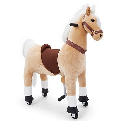Lil’ Jumbl Ride On Horse, Kids Ride On Toy With Sounds & Wheels (off-white)