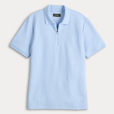 Men's FLX Textured Quarter-Zip Polo