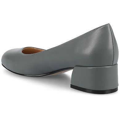 Journee Medium and Wide Width Saarii Women's Slip-On Block Heel Pumps
