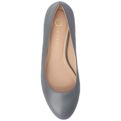 Journee Medium and Wide Width Saarii Women's Slip-On Block Heel Pumps