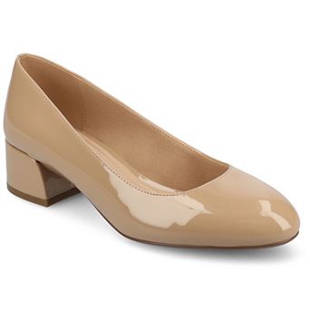 Journee Medium and Wide Width Saarii Women's Slip-On Block Heel Pumps