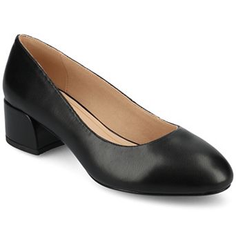 Journee Medium and Wide Width Saarii Women's Slip-On Block Heel Pumps