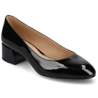 Journee Medium and Wide Width Saarii Women's Slip-On Block Heel Pumps