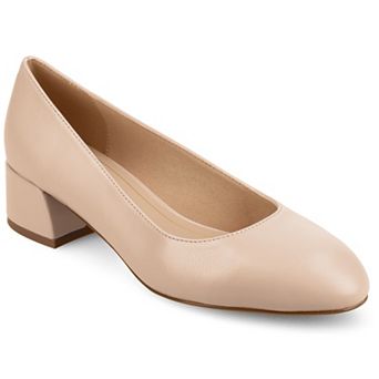 Journee Medium and Wide Width Saarii Women's Slip-On Block Heel Pumps