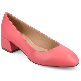 Journee Medium and Wide Width Saarii Women's Slip-On Block Heel Pumps