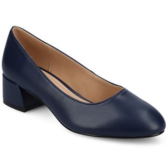 Journee Medium and Wide Width Saarii Women's Slip-On Block Heel Pumps