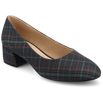 Journee Medium and Wide Width Saarii Women's Slip-On Block Heel Pumps